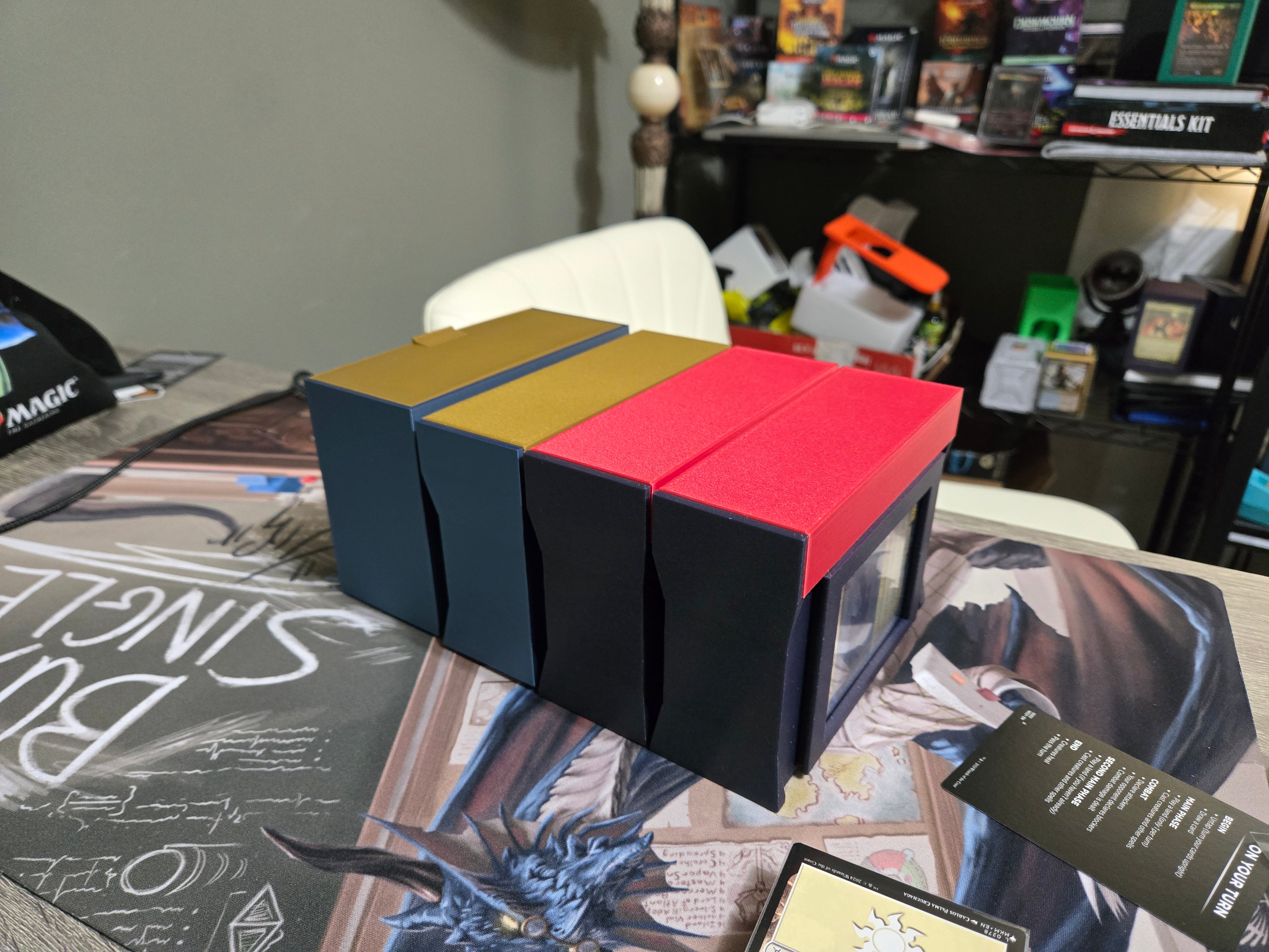 Premium Slim Commander Deck Case – Stackable Slide-Lock Box w/ Showcase Window