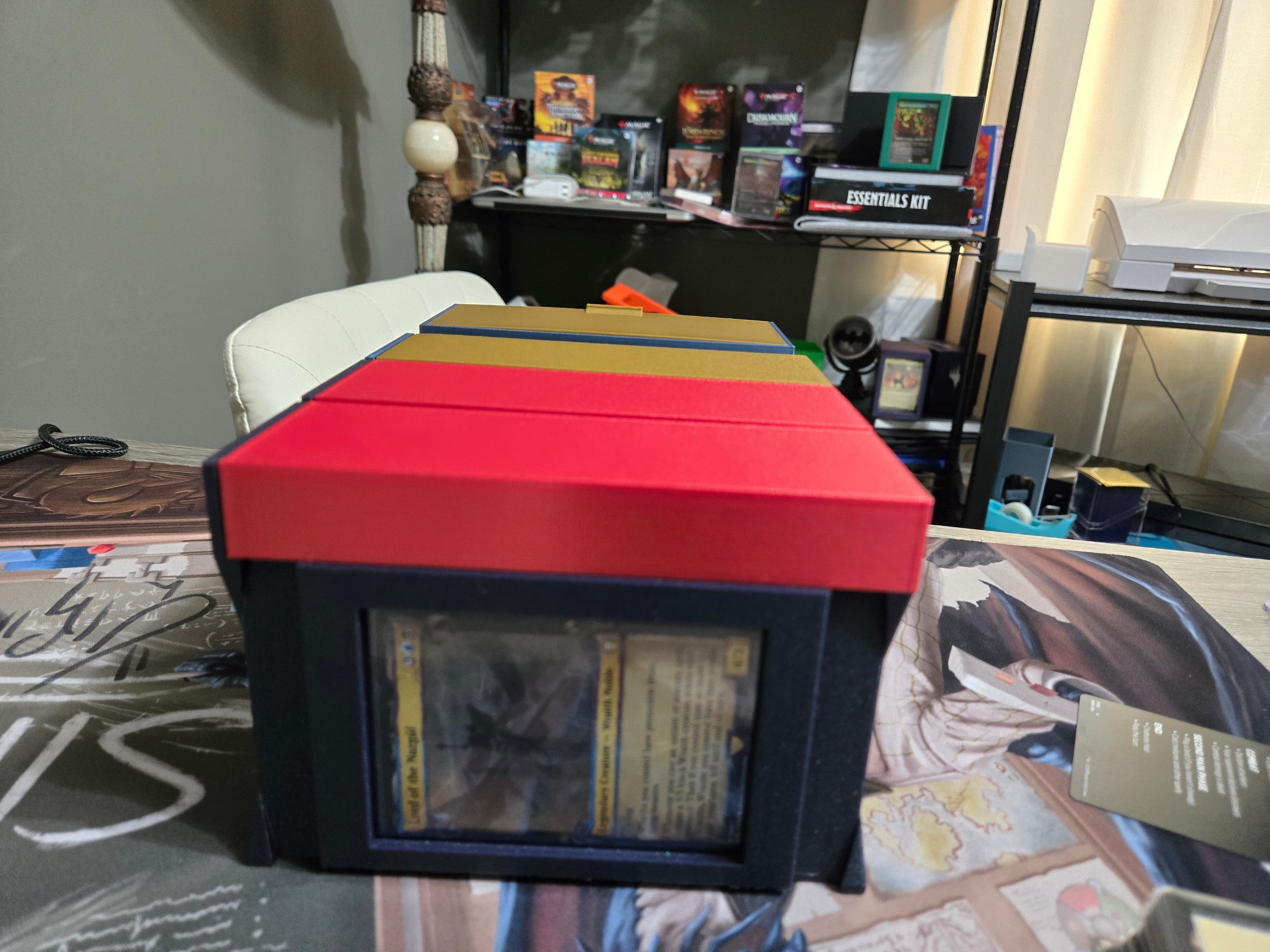 Premium Slim Commander Deck Case – Stackable Slide-Lock Box w/ Showcase Window