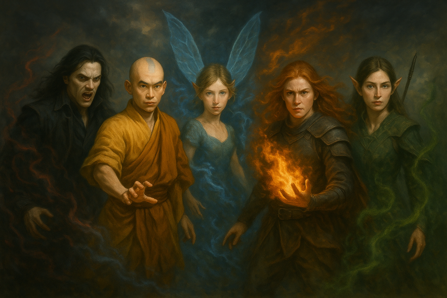 “Masters of the Five Elements – Fantasy Battle Playmat”